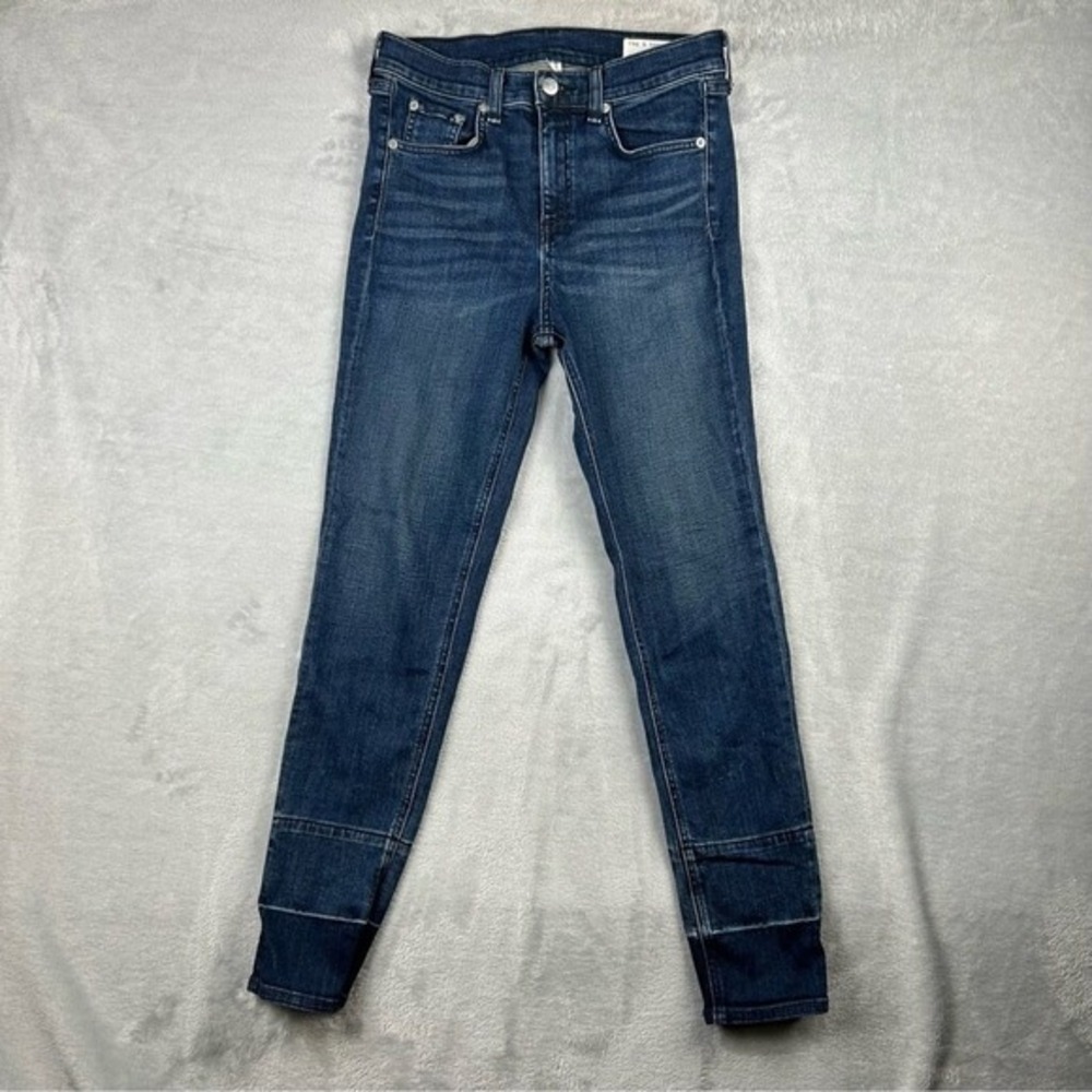 Rag Bone Jean High Rise Ankle Skinny Dark Wash Denim Jeans Size 26 Y2K 90s